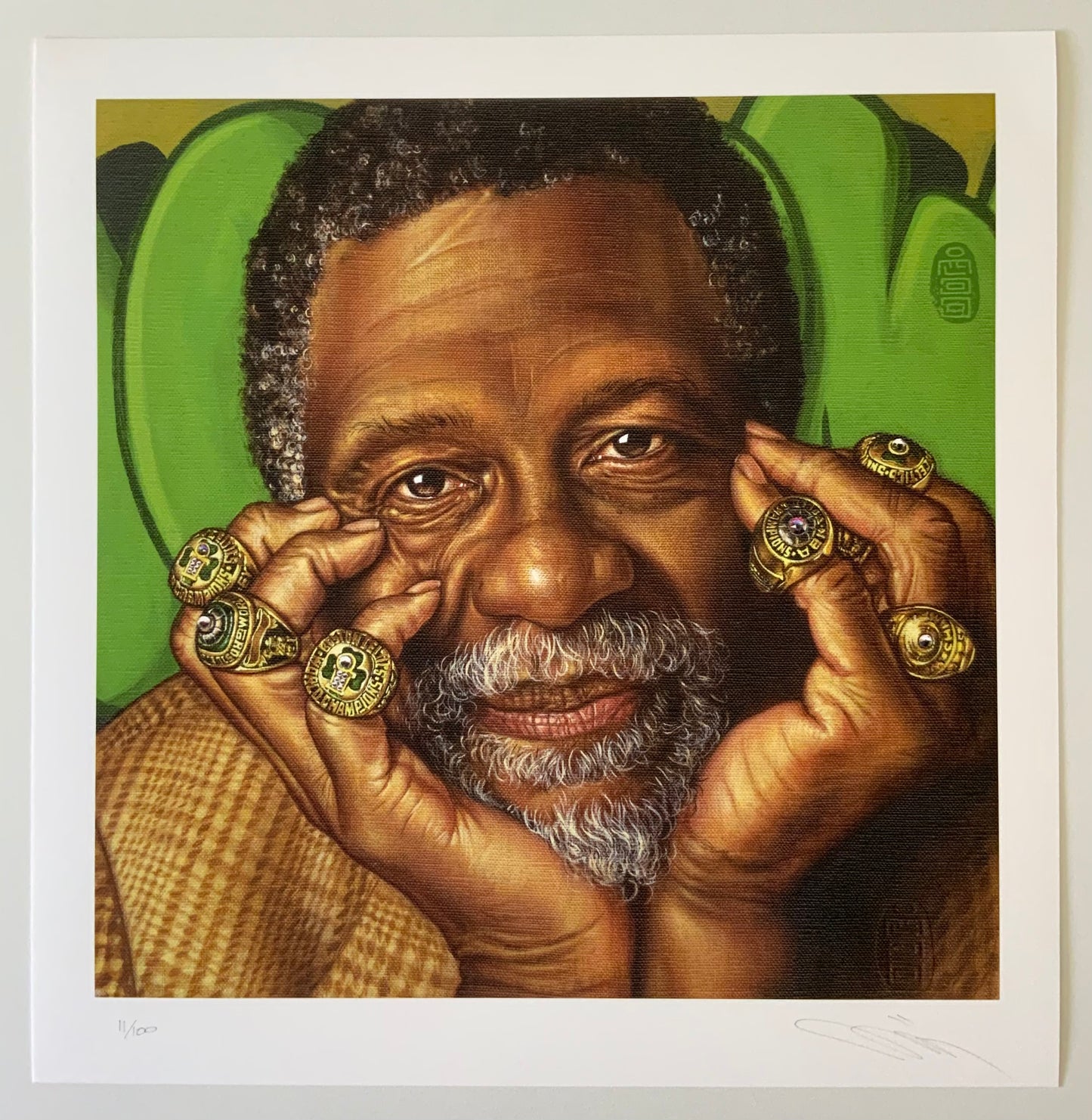 Bill Russell Limited Edition Print + Jersey Set